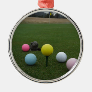 Easter mountain golf course metal ornament