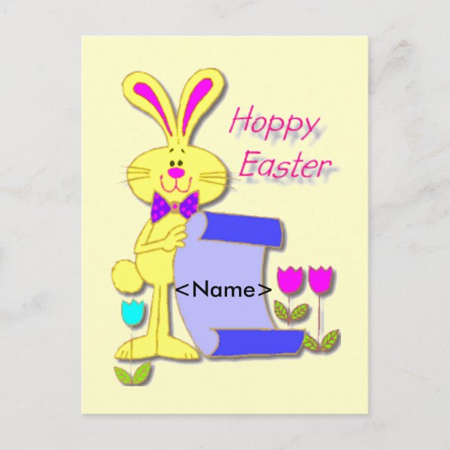Easter Name Tag Holiday Postcard (Front)