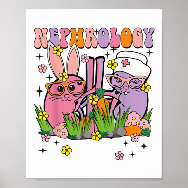 Easter Nephrology Nurse Kidney Nurse Dialysis Tech Poster (Front)