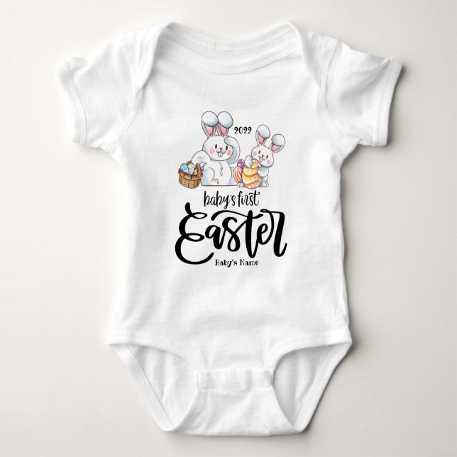 Easter New Born Personalized Baby Bodysuit (Front)