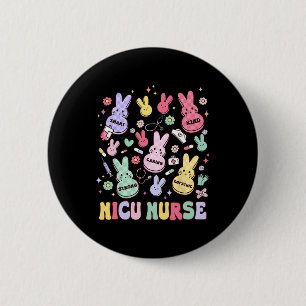 Easter Nicu Nurse Retro Bunny Neonatal Intensive C 2 Inch Round Button