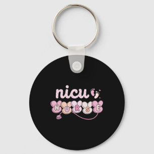 Easter Nicu Nurse Retro Bunny Neonatal Intensive C Keychain