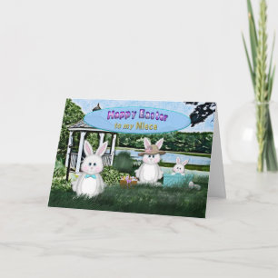 EASTER - NIECE - BUNNY/FAMLY HOLIDAY CARD