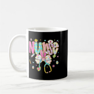 Easter Nurse Coquette Bow Stethoscope Bunny Scrub Coffee Mug