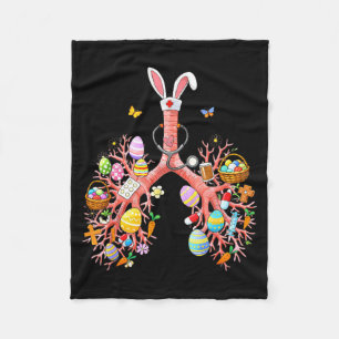 Easter Nurse Lung Squad RT Respiratory Therapist Fleece Blanket