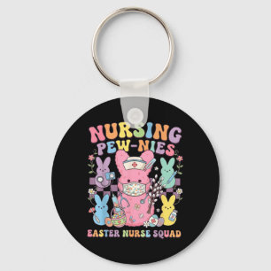 Easter Nurse Retro Bunny Nursing Squad Tee Cute Keychain