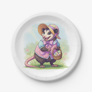 Easter Opossum Paper Plate