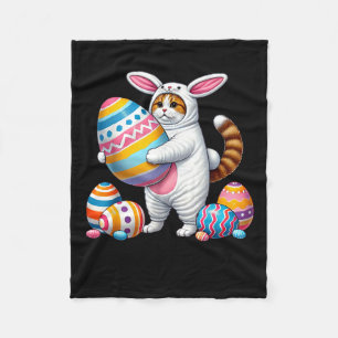 Easter orange cat bunny ears funny costume kidsEas Fleece Blanket