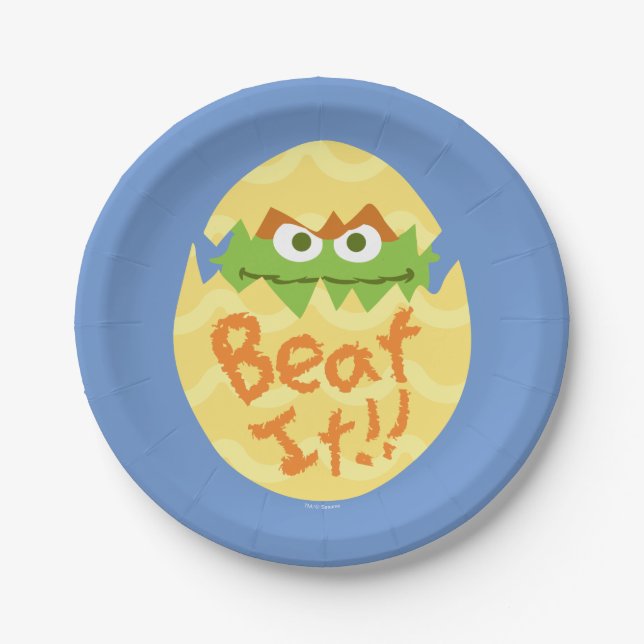 Easter Oscar the Grouch Paper Plate (Front)