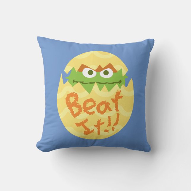 Easter Oscar the Grouch Throw Pillow (Front)