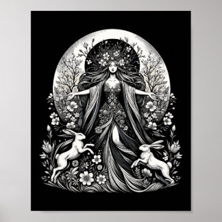 Easter Ostara Eostre Pagan Witchcraft Spring Moon  Poster