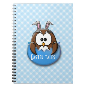 Easter owl - blue notebook