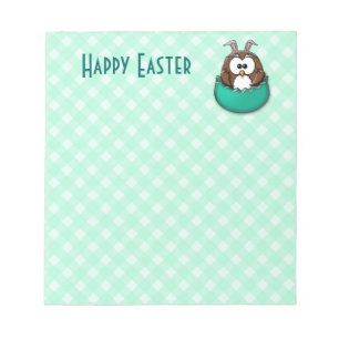 Easter owl - green notepad