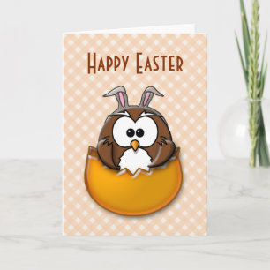 Easter owl - orange holiday card