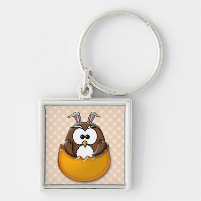 Easter owl - orange keychain (Front)
