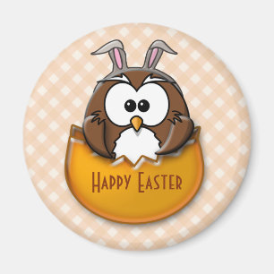Easter owl - orange magnet