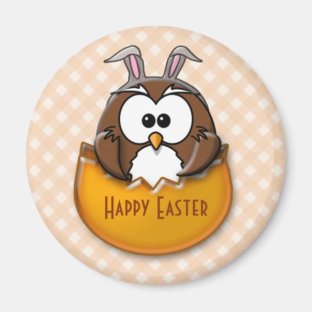 Easter owl - orange magnet (Front)