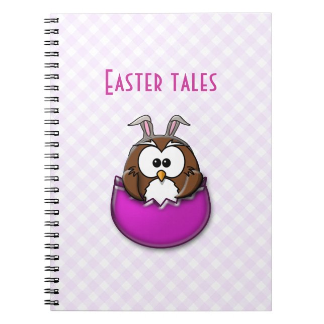 Easter owl - pink notebook (Front)