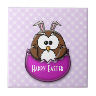 Easter owl - pink tile