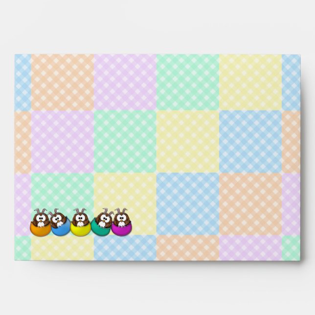 Easter owl - rainbow envelopes (Front)