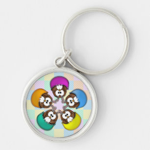 Easter owl - rainbow keychain