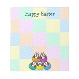 Easter owl - rainbow notepad