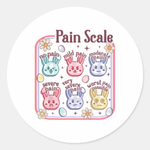Easter Pain Scale Nurse Groovy Pedriatric Peds Bun Classic Round Sticker