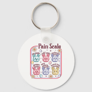 Easter Pain Scale Nurse Groovy Pedriatric Peds Bun Keychain