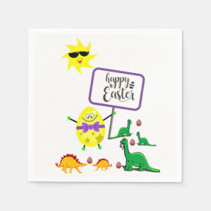 Easter Paper Napkins Dinosaur
