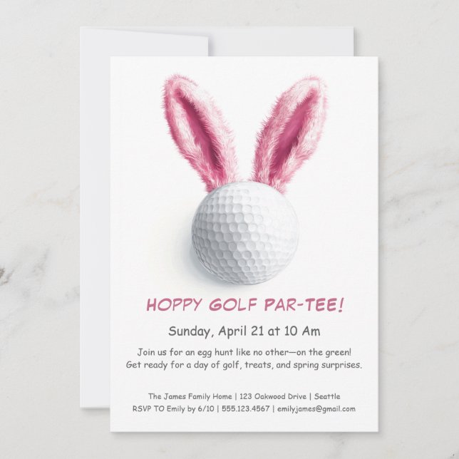 Easter Par-TEE Golf Invitation (Front)
