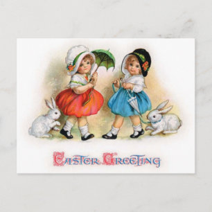 Easter Parade Cuties Holiday Postcard