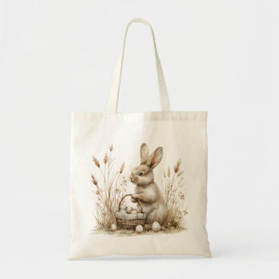 Easter Party Bunny Beige Boho Tote Bag