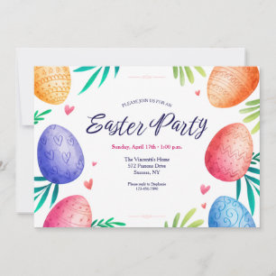Easter Party Egg Border Invitation