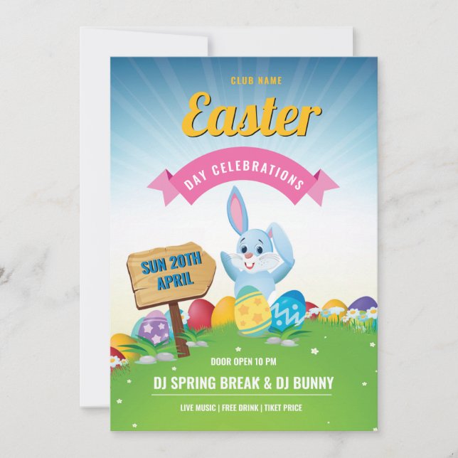 Easter Party Invitation Template (Front)