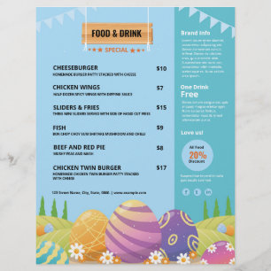 Easter Party Menu Template