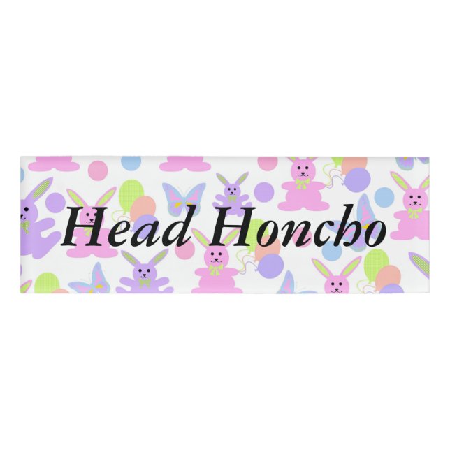 Easter Party Pattern Name Tag (Front)