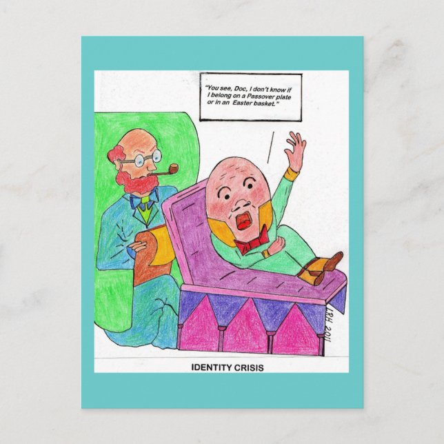 Easter/Passover Identity Crisis Holiday Postcard (Front)