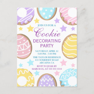 Easter Pastel Cookie Decorating Party Postcard