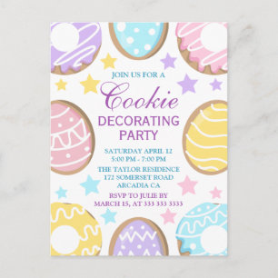 Easter Pastel Cookie Decorating Party Postcard