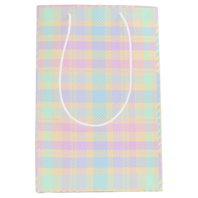 Easter Pastel Plaid Design Gift Bag (Front)