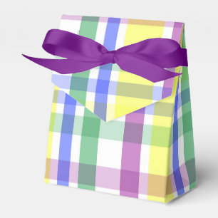 Easter Pastel Plaid Spring Pattern Favor Box