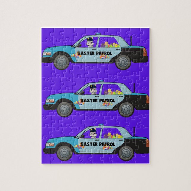 Easter Patrol Police Car Puzzle (Vertical)