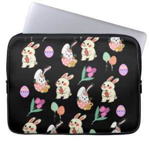 Easter Pattern Rabbit And Eggs Laptop Sleeve
