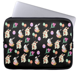 Easter Pattern Rabbit And Eggs Laptop Sleeve