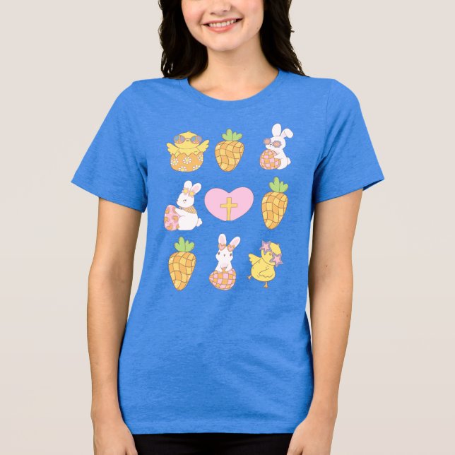 Easter Pattern T-Shirt Tri-Blend Shirt (Front)