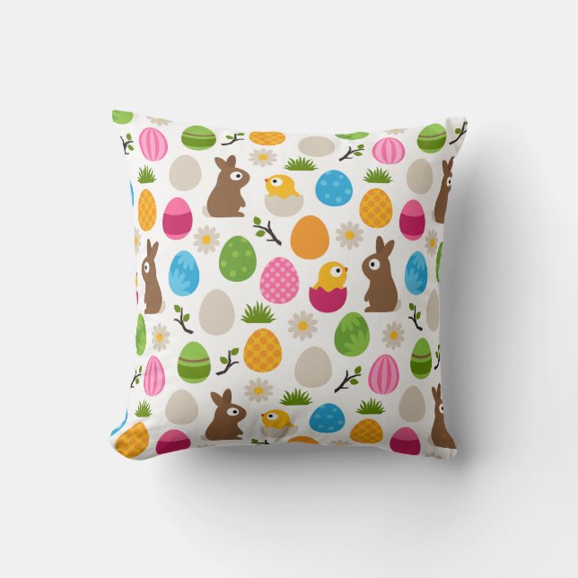 Easter Pattern Throw Pillow (Front)