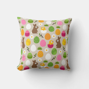 Easter Pattern Throw Pillow