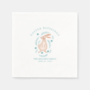 Easter pattern with eggs, bunny, chick, flowers  napkin