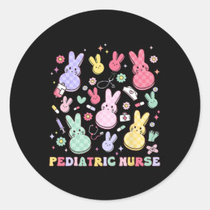 Easter Pediatric Nurse Bunny Peds Picu Retro Child Classic Round Sticker