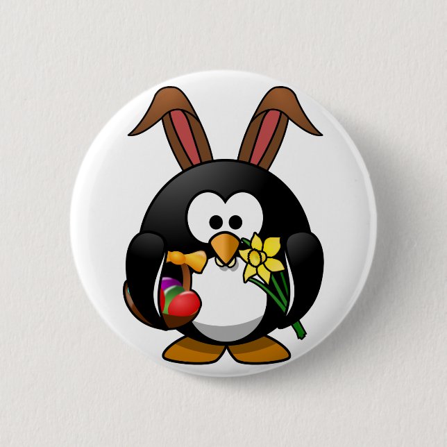 Easter Penguin 2 Inch Round Button (Front)
